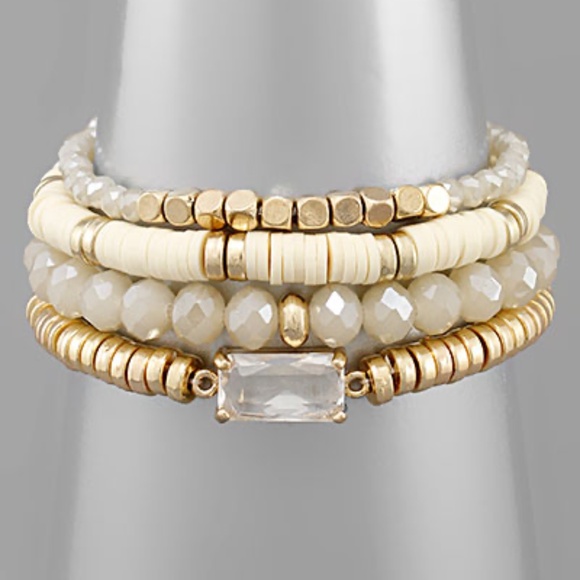 Square Bead & Multi Bead Bracelet - Picture 2 of 2